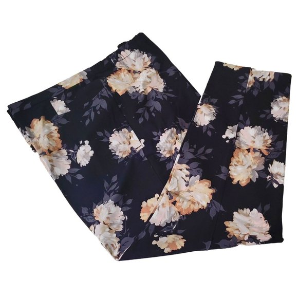 Isaac Mizrahi Live! Floral Pants Slacks Flat Front Pull-On Casual Sz 30WT - Picture 3 of 4